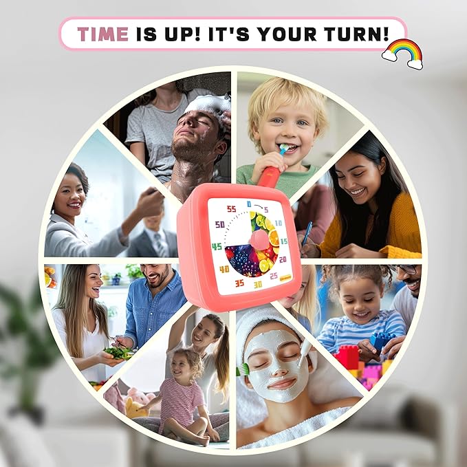 Visual Timer for Kids 60 Minute, Fruit Themed Silent Countdown Clock for Girls & Boys, Time Management Tool for Classroom, Kitchen, Toddler ADHD, Autism, Study, Pomodoro