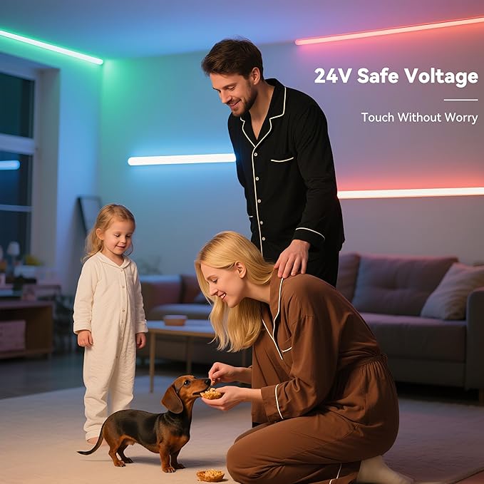 PAUTIX RGB COB LED Strip Light,UL Listed 24V Color Changing LED Strip Lights,Multicolor Flexible Tape Light for Cabinet,Room,Bedroom,Party DIY Lighting Projects(Power Supply & Controller Not Included)