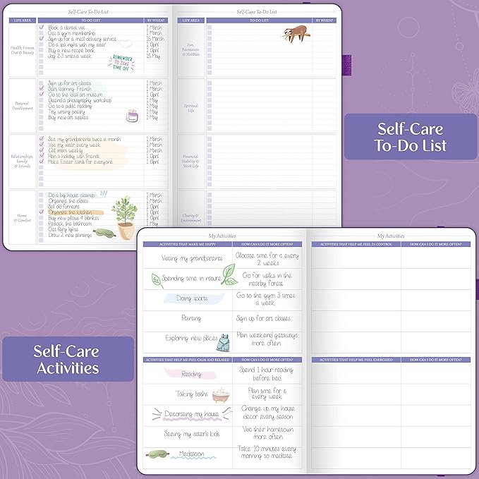 Legend Self-Care Journal – Guided Daily Reflection Journal to Support Mental & Physical Health – Daily Mood, Meditation & Personal Development Notebook – 7.1x10.5”, Lasts 3 Months (Purple)