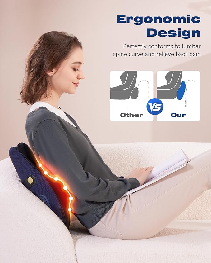 Shiatsu Neck and Back Massager with Heat, Neck and Shoulder Massagers, Deep Tissue Kneading Massage Pillow for Lower Back, Shoulder, Leg Muscle Pain Relief, Relax Gift for Woman Man