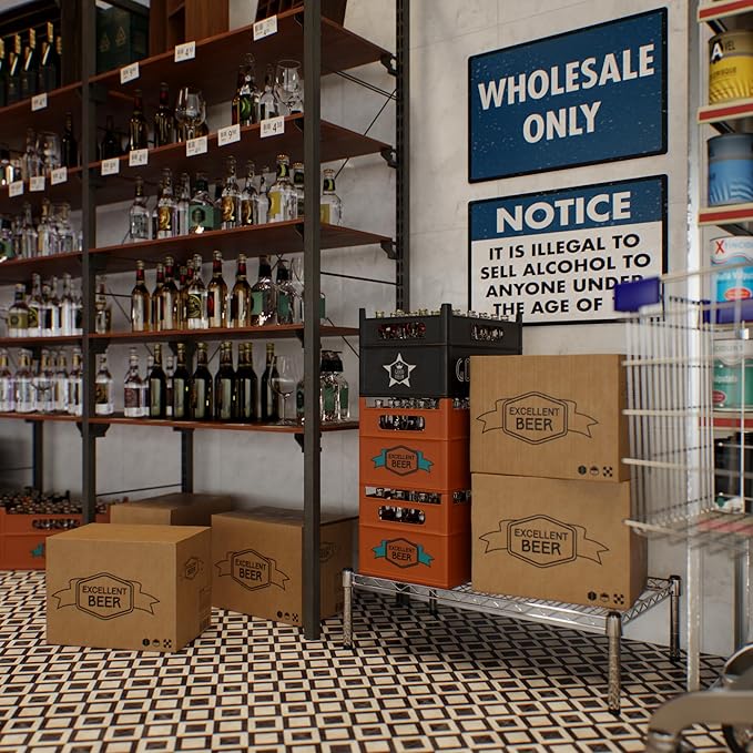 18" Deep x 30" Wide x 8" Height 1-Tier Wire Shelving Kit | NSF Commercial Storage Rack Unit