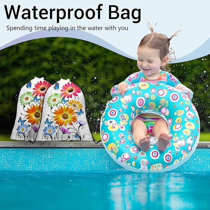 Colorful Floral Gym Grip Bag Lightweight Drawstring Gymnastics Small Grip Bag for Women Fitness