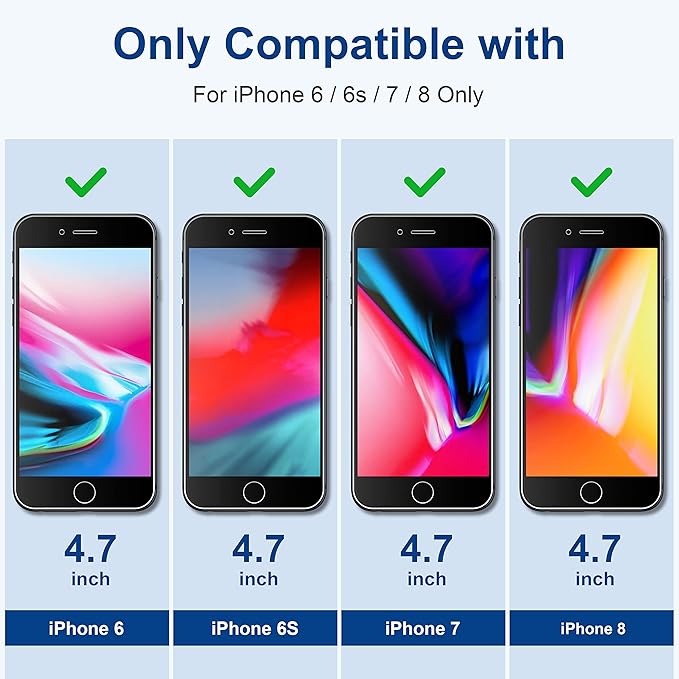 ImpactStrong Shatterproof Tempered Glass Screen Protector for iPhone 8/7 / 6s / 6 [Easy Installation Frame] [Bubble Free] [9H Hardness] [Full Coverage] Case Friendly, 4.7 Inch - (3-Pack)