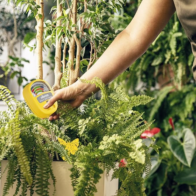 Gardtech Soil Moisture Meter - 4-in-1 Soil Test Kit Without Battery, Soil Moisture/Light/Nutrients/pH Meter for Plant, Garden, Lawn, Indoor & Outdoor (Yellow)