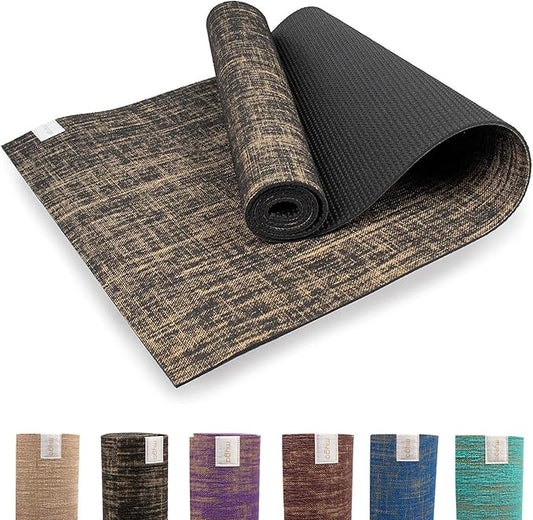 Myga Jute Yoga Mat, High Performance Vegan Floor Exercise Mat, Eco Friendly Biodegradable Yoga Mat with PVC Backing,72" x 24", 0.2" Thickness