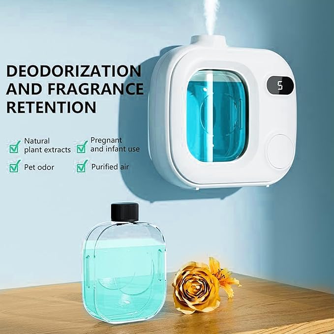 Aromatherapy Diffuser Wireless Smart Fragrance Essential Oils Difuser Air Scent Humidifier for Home Large Rooms Bathroom Hotel Collection Office Car 5 Mist Levels Adjustable Timer Aroma 360 Difusor