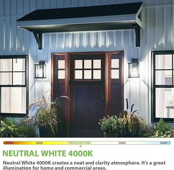 4-Pack A19 Light Bulbs, 100W Equivalent LED Bulb, Neutral White 4000K 1100LM 11W, Non-Dimmable E26 Base Bright Lighting, CRI 85+, No Flicker