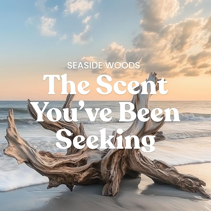 Yankee Candle Large Jar Scented Candle with up to 150 Hour Burn Time, Premium Plant Wax Blend for Consistent Burn, 22 oz Jar Candle with Room Filling Fragrance, Seaside Woods