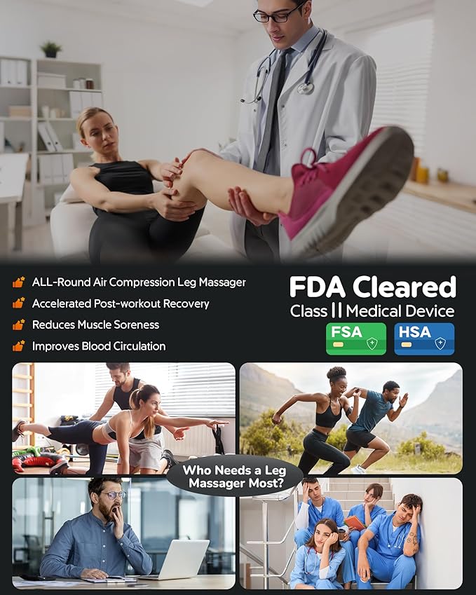 Sequential Air Compression Recovery System : Professional Full Leg Compression Boots for Fast Recovery & Circulation Improvement - Recovery Device for Athletes Runners Gym Users