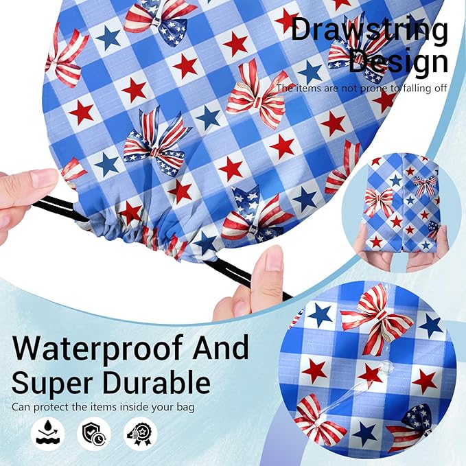 Checkered Stars Gymnastics Grip Bag Small Drawstring Gym Storage Pouch for Gymnasts Holding