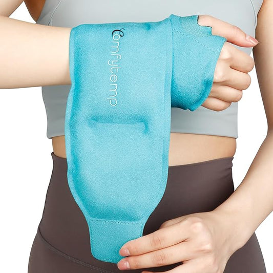 Comfytemp Wrist Ice Pack Wrap for Carpal Tunnel Relief, Wrist Brace for Hands Pain, Gel Ice Packs for Injuries Reusable, Hot Cold Compression for Tendonitis, Tenosynovitis