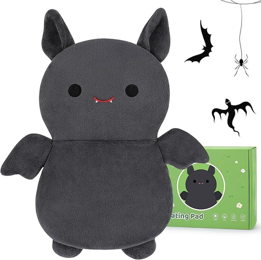 Halloween Bat Microwavable Heating Pad for Kids and Women, Cute Plush Animal Microwave Heating Pad for Cramps & Period Pain Relief, Lavender Scented Heated Pad for Neck Knee Pain, Warmer Pad for Girl