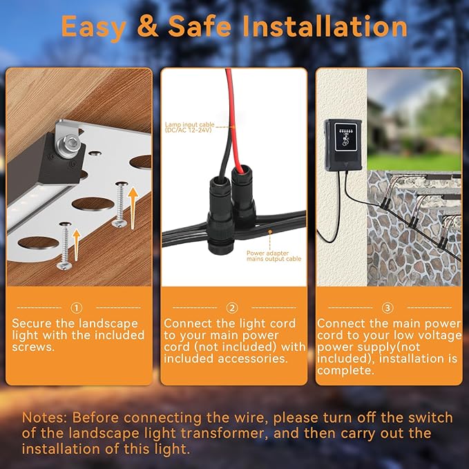 JESLED 12 Pack 7inch LED Retaining Wall Lights, 5W Landscape Lighting, LED Hardscape Lighting,12V Paver Lights Low Voltage Hardscape Lights, 5W Outdoor Step Lights, 2700K Warm White, Waterproof