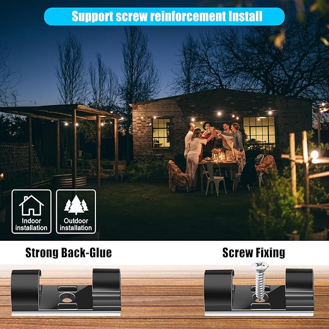 XHF 35pcs Large Self Adhesive Cable Clips Black,Wire Clips Cable Management Wire Organizer Cord Holder for Under Desk, Car, Wall, TV PC Ethernet Cable