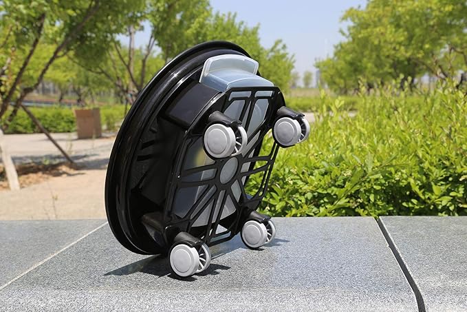 1 Pack 17.7" Black Plant Caddy with Easy Moving Caster Wheels and a Water Container Round Movable Planter Dolly Trolley Tray Pallet Outdoor Indoor Tree Flower Stand Planter