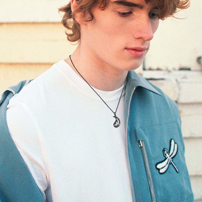 Yin Yang Necklaces 925 Sterling Silver Friendship Sun Moon/Mountain/Dolphin/Tree of Life/Flower/Wings Pendant Necklace Moonstone Abalone Opal Jewelry for Women Men Couples