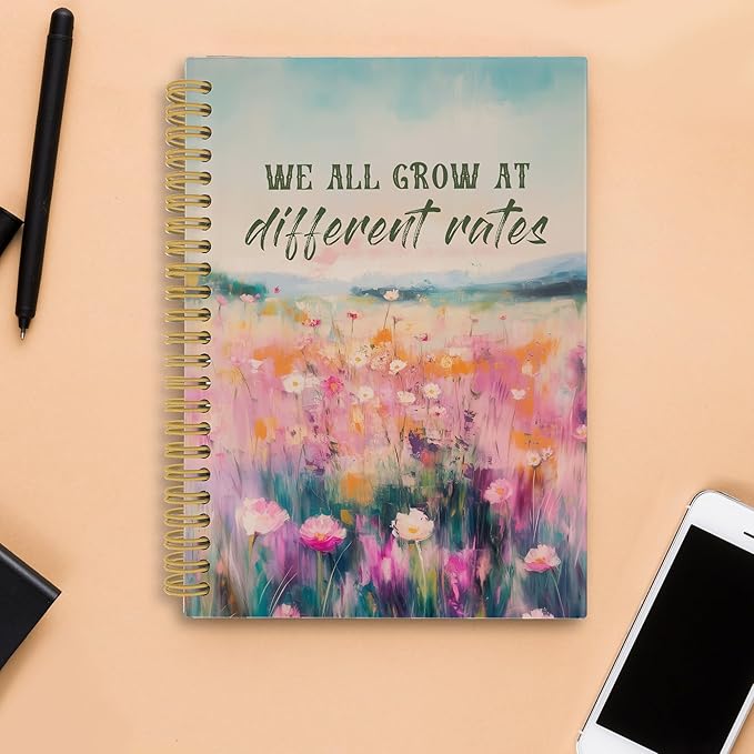 Mental Health Spiral Notebook, Therapy Office Psychology Supplies, Inspirational Journal, We All Grow at Different Rates Motivational Notebooks for School Work,5.5x8.3 Inch