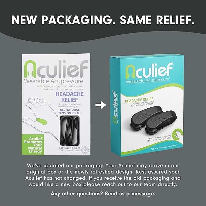Aculief Acu Therapy Wearable Clip - Stress-Management Acupressure Wearable - Customizable Fit Acupressure Clip - Black, Small, Pack of 2