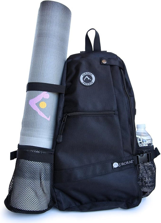 AURORAE Yoga Mat/Gym Cross-body Travel Sling Back Pack. Mat sold separately.