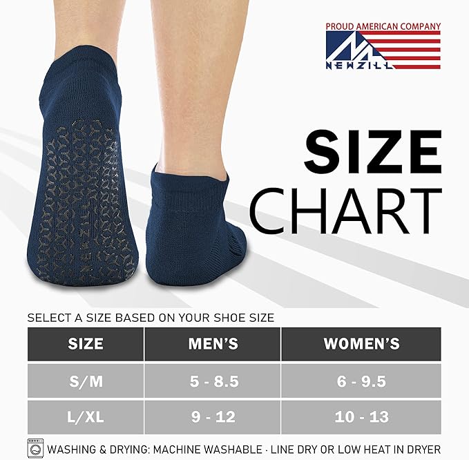 NEWZILL 3 Pairs Non Slip Yoga Socks With Grips for Women & Men, Unisex Anti Skid Socks for Pilates Barre Workouts Hospital
