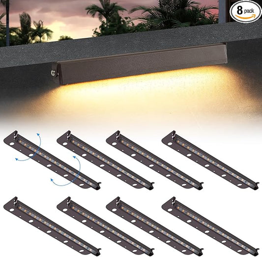 8-Packs 5W 12 Inch LED Hardscape Paver Lighting,12V AC/DC Low Voltage Retaining Wall Lights,LED Landscape Lighting,2700K Soft White Outdoor Step Light,50,000 Hours Lifespan