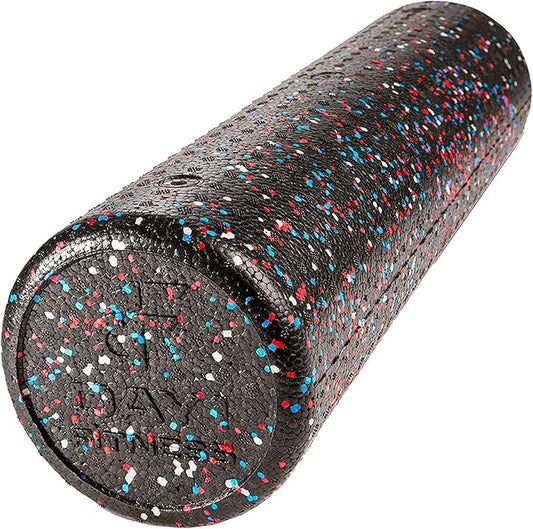 Day 1 Fitness High-Density Round Foam Rollers - 4 Size and 8 Color Options - Massage Rollers for Stretching, Deep Tissue and Myofascial Release
