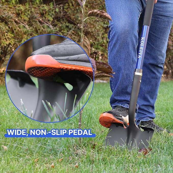 Shovel,Shovels for Digging Heavy Duty with Fiberglass Handle,Spade Shovel for Gardening Trenching Planting Transferring,57 inches,Blue