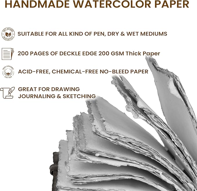 LEATHER VILLAGE Vintage Leather Journal with Psalm 46:10 Bible Verse–13''x8'' Embossed Prayer Study Journal for Women & Men – 200 Pages Handmade Cotton Deckle Edge Watercolor Paper - Grey Paper