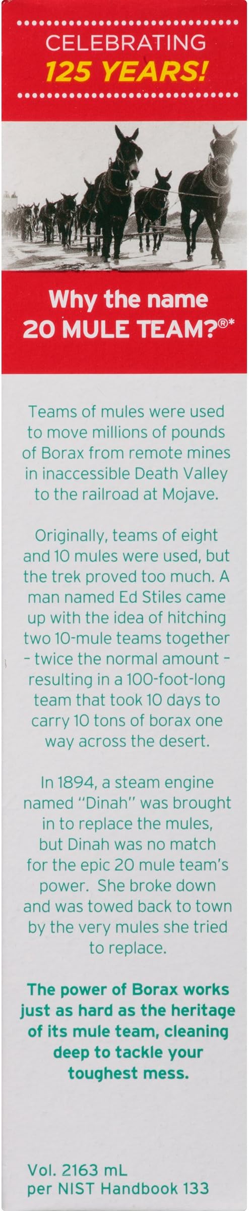 20 Mule Team All Natural Borax Detergent Booster & Multi-Purpose Household Cleaner, 65 Ounce, 4 Count