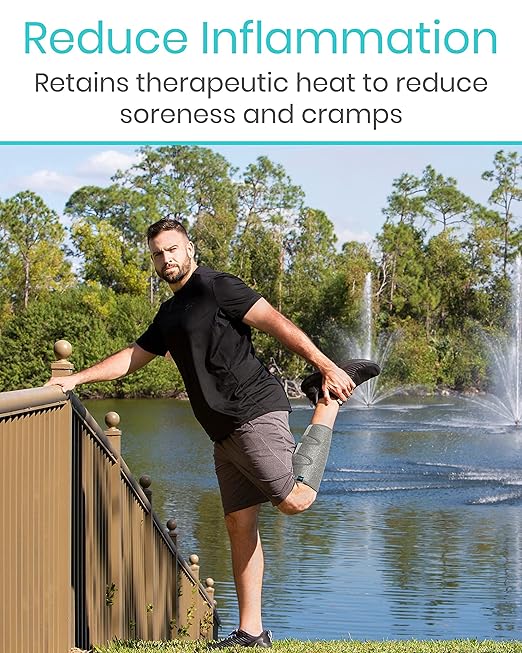 Vive Calf Brace - Adjustable Shin Splint Support - Lower Leg Compression Wrap Increases Circulation, Reduces Muscle Swelling - Calf Sleeve for Men and Women - Pain Relief (Gray)