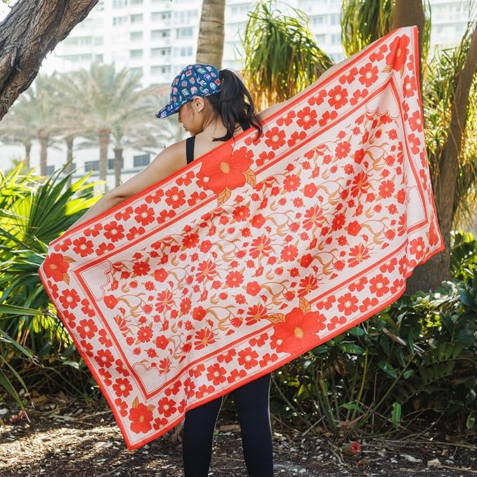 Sprints Athletic Running Towel, Full-Sized, Car Seat Cover - Performance Microfiber (Peaches & Pleasures The Small Kind)