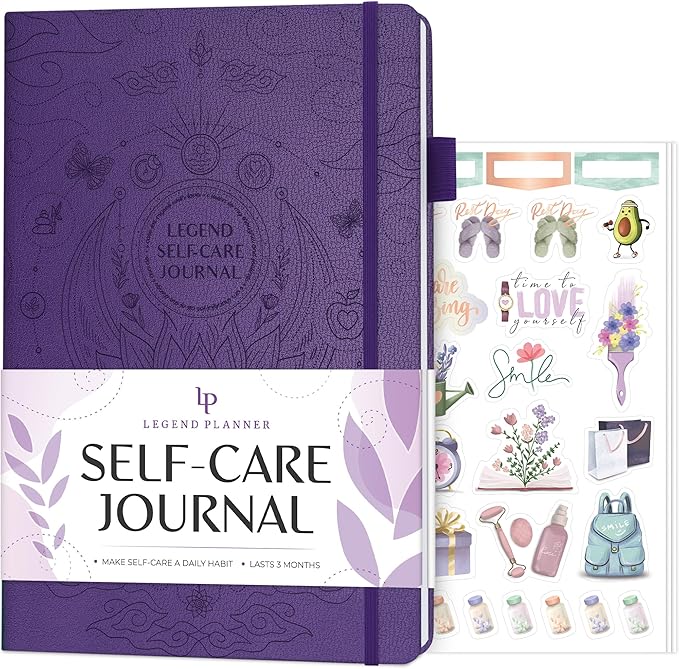 Legend Self-Care Journal – Guided Daily Reflection Journal to Support Mental & Physical Health – Daily Mood, Meditation & Personal Development Notebook – 7.1x10.5”, Lasts 3 Months (Purple)