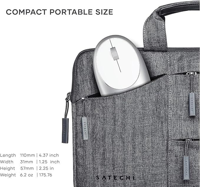 Satechi M1 Wireless Bluetooth Mouse, USB-C Rechargeable, Compact & Portable, for MacBook Air/Pro M4, iPad Air/Pro M4/M3, iPad mini, Mac mini, iMac & Windows - Silver