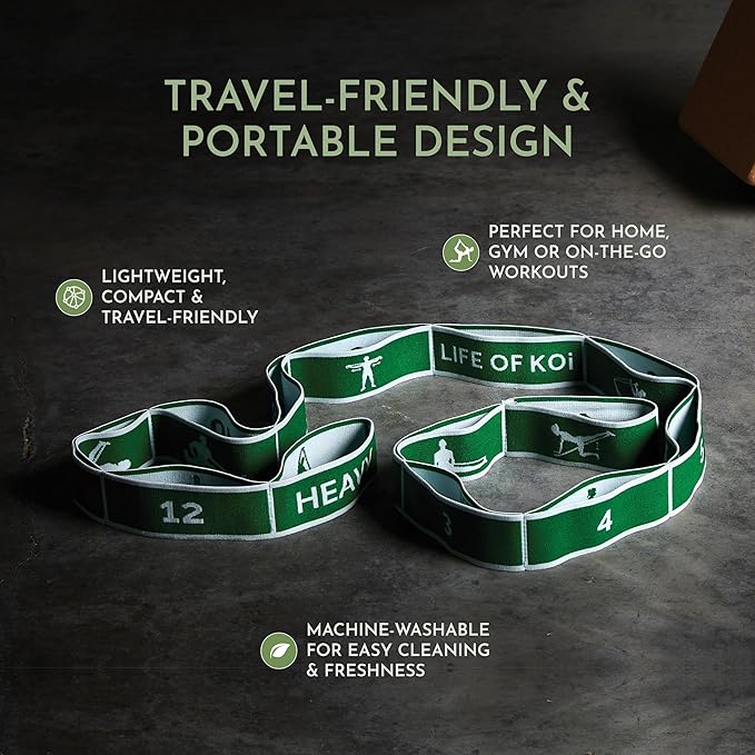 Stretching Strap Set of 3, Stretch Straps with Loops for Yoga, Pilates, Dance, Physical Therapy, 3 Resistance Bands, Stretch Bands for Exercise, Flexibility, Yoga Straps for Stretching