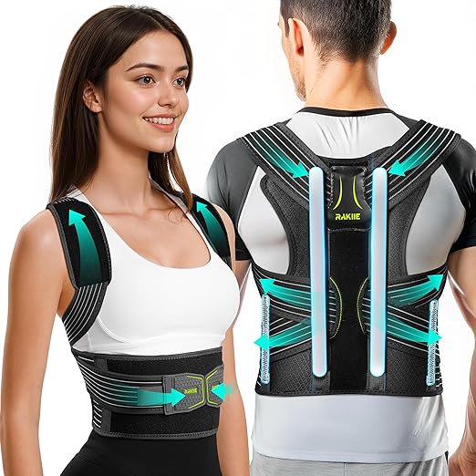 Posture Corrector for Women and Men, Adjustable Back Brace with Underarm Pain Relief Strap, Breathable Shoulder Straightener For Hunchback, Neck, Mid and Upper Back Support, S