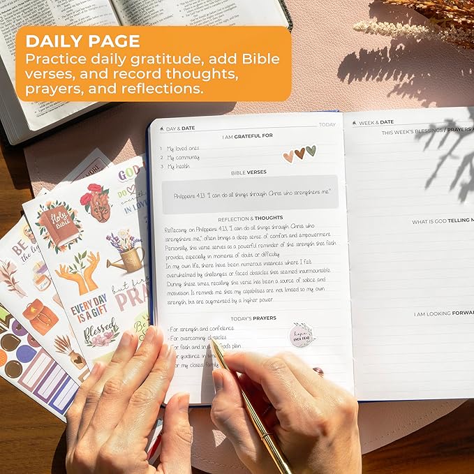 Clever Fox Prayer Journal – Daily Devotional & Gratitude Notebook – Religious Planner & Gods Book – Faith Based Gifts & Accessories (Mystic Blue)