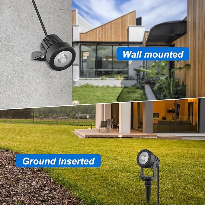 Solar Spot Lights Outdoor, Landscape Spotlights IP65 Waterproof 9.8ft Cable, Dusk to Dawn Solar Uplights for Tree Garden Yard Driveway Porch Walkway Pool (6-in-1, 3000K Warm White)