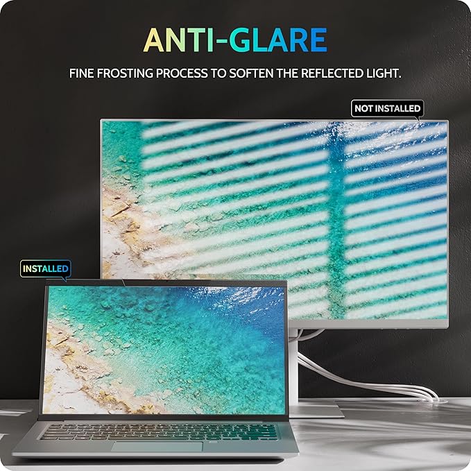 Magnetic Laptop Privacy Screen 13.4 & 13.3 inch for 16:10 Computer Monitor, 13" Removable Anti Glare Protector Blue Light Filter Shield Compatible with Lenovo Hp Dell Acer Asus Thinkpad Envy Xps