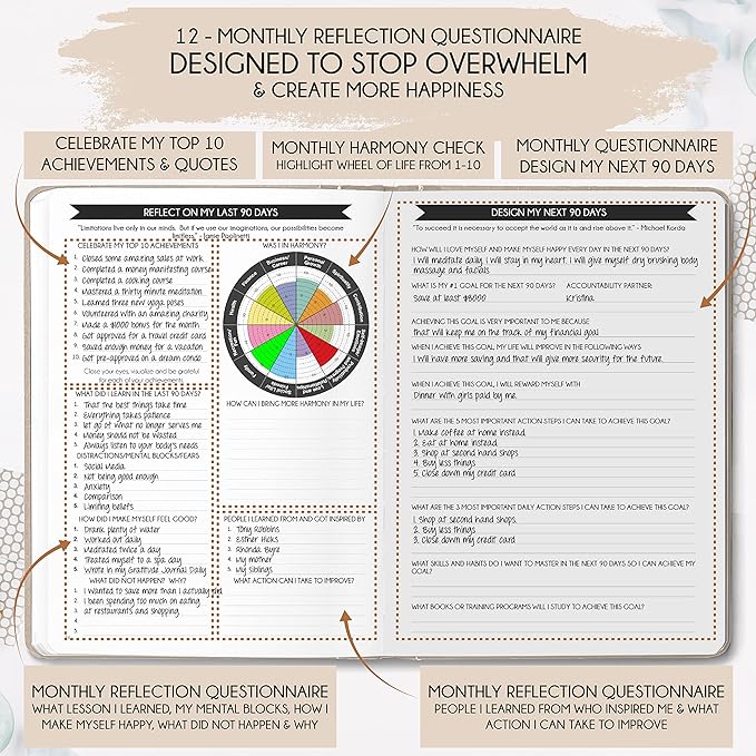 Life Mastery Planner - A 12 Month Journey to Crush Your Goals, Increase Productivity, Passion, Success & Happiness - Weekly & Monthly Life Planner, Habit-Tracker, Gratitude Journal & Organizer