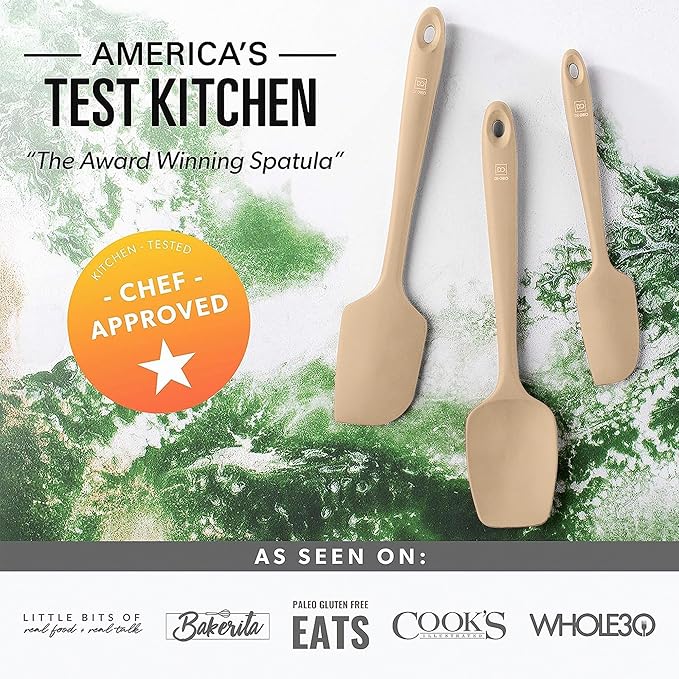 DI ORO Silicone Spatula Set - Rubber Kitchen Spatulas for Baking, Cooking, & Mixing - 600°F Heat-Resistant & BPA Free Silicone Scraper Spatulas for Nonstick Cookware - Dishwasher Safe (4pc, Clay)