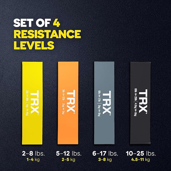 TRX Training Exercise Bands, Exercise Bands for Working Out, Increase Exercise Intensity, Portable Workout Equipment for Women and Men, Set of 4