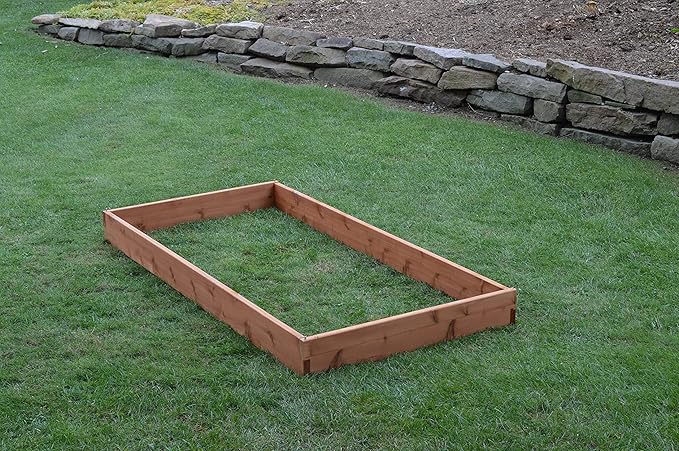 Red Cedar Wood Raised Vegetable Garden Bed - Amish Made in USA (5.5" Raised Bed, Cedar Stain)