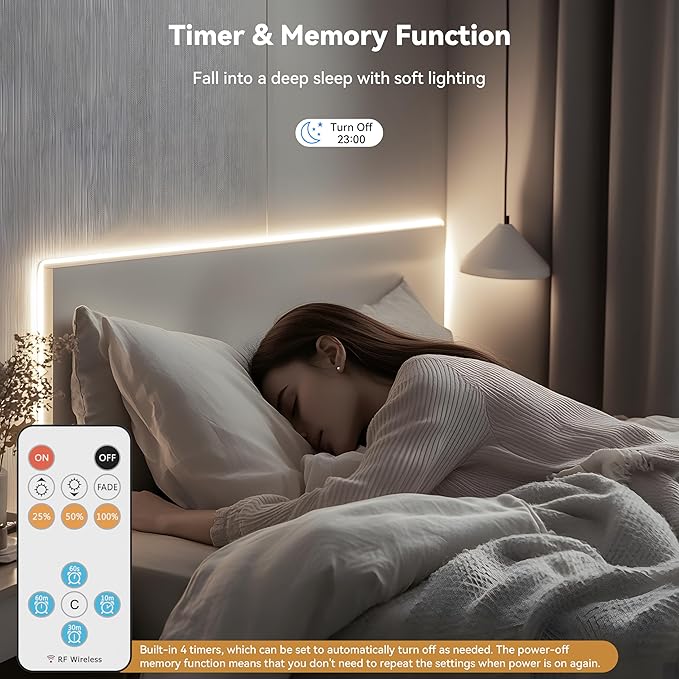 PAUTIX COB LED Strip Light 32.8ft,Engineering Level UL Listed Daylight White 6000K,CRI93+ Super Bright High Lumen,Dimmable 24V Flexible LED Tape Light with RF Remote,for Home&Office Decor DIY Lighting