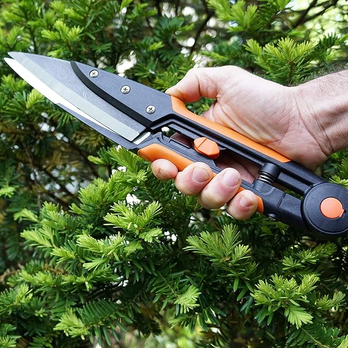 Garden Clippers - Grass Cutter Hand Edging Shears - Straight Yard Scissors for Outdoor Edges, Weeding, or Hedge Shears by Kings County Tools