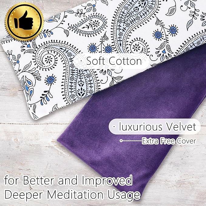Lavender Eye Pillow for Relaxation, Yoga, Sleep – Weighted Eye Mask for Headache, Sinus, Aromatherapy Moist Heat Compress, Meditation Accessory, Relaxation Gift for Women (Purple)