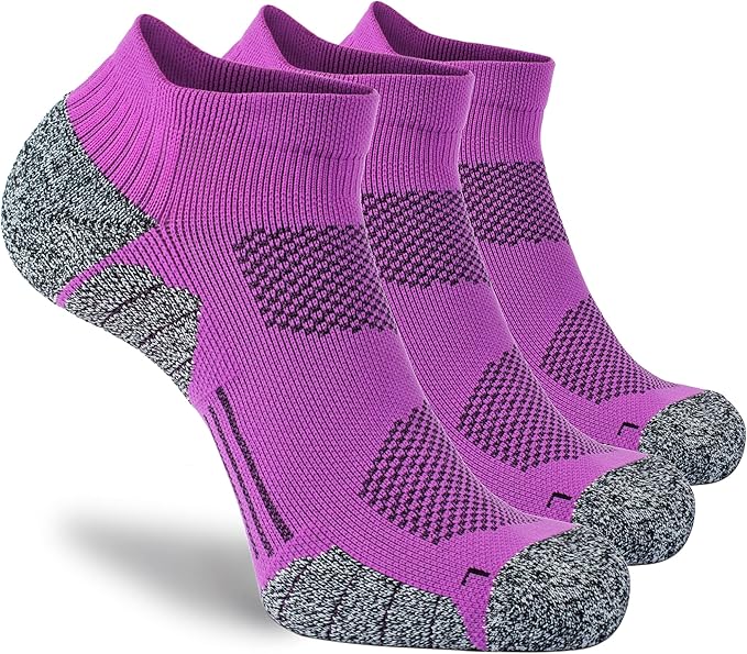 CWVLC Unisex Cushioned Compression Athletic Ankle Socks Multipack