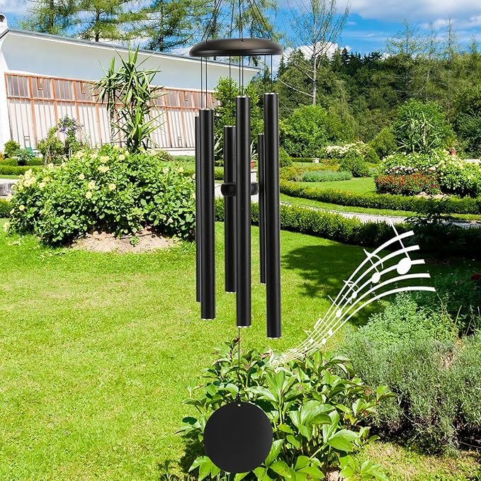 Large 40" Wind-Chimes-Outdoor-Deep-Tone, Soothing Melodic Tones Windchimes, Wind Chimes for Outside, Black Memorial Wind Chime Best Gift for Mom Women Grandma Neighbors