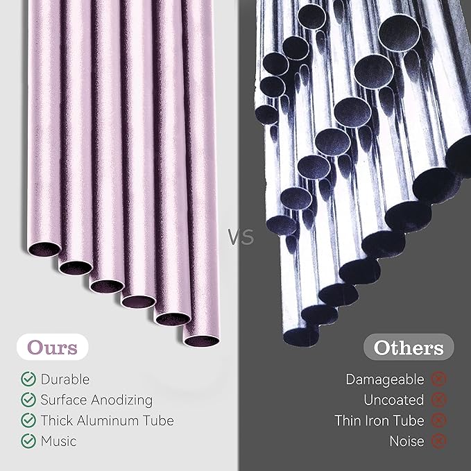 28" Wind Chimes for Outside. Deep Tone Lovely Wind Chimes with 6 Aluminum Tubes Courtyard Decoration. Windchimes Outdoor Create an Enjoyable Atmosphere & Give Mom a Gift（Purple）