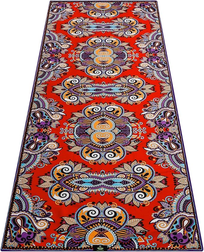 Heathyoga Non Slip Hot Yoga Towel, 100% Microfiber Non Slip Yoga Mat Towel for Hot Yoga, Pilates and Fitness, Exclusive Corner Pockets Design + Free Spray Bottle