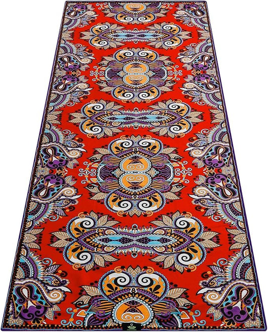 Heathyoga Non Slip Hot Yoga Towel, 100% Microfiber Non Slip Yoga Mat Towel for Hot Yoga, Pilates and Fitness, Exclusive Corner Pockets Design + Free Spray Bottle